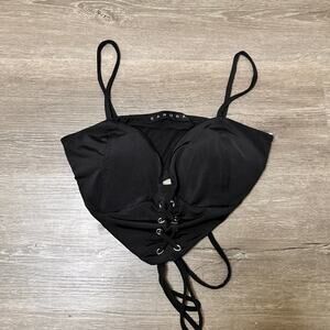 Sabora Black Corset Style Crop Top Bra Shirt Size Small NEW